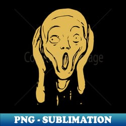 the scream edvard munch the scream hearers head minimal gold - premium sublimation digital download - enhance your apparel with stunning detail