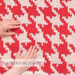 Alize Puffy More Blanket Pattern,  Finger Knit Blanket Pattern, Loop Yarn Blanket Pattern, Classic Houndstooth Blanket