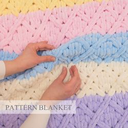 Loop Yarn Blanket Pattern, Alize Puffy Blanket Pattern, Finger Knit Blanket Pattern, Do It Yourself, New Rhomb Pattern
