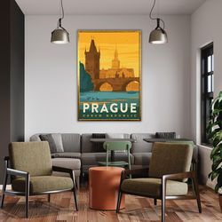 prague travel print wall art prague wall hanging home dcor prague gift art lovers prague lover gift prague decor