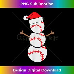 Baseball Lover Christmas Snowman Santa Hat Funny Boys Gift - Deluxe PNG Sublimation Download - Ideal for Imaginative Endeavors