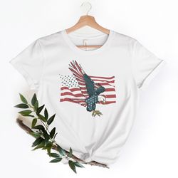 american flag with eagle shirt , gift for america day, 4th of july t-shirt , independence day shirt , the land of the fr