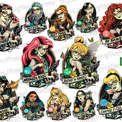 disney punk princess png bundle, disney rock princess png, tattoo princess, magic kingdom png