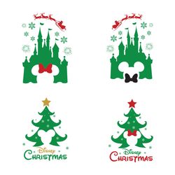 disney christmas bundle svg, mickey mouse castle svg, mickey minnie head svg, christmas tree svg, digital download
