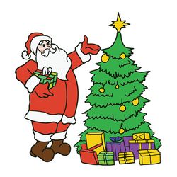 Santa claus Christmas Tree Svg, Merry Christmas Svg, Santa clipart, Noel Svg, Holidays Svg, Digital download
