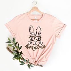bunny with leopard glasses shirt , easter shirt , easter bunny graphic tee, easter shirt s for women,ladies easter bunny