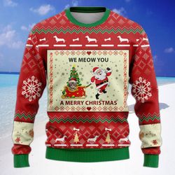 meowy christmas maine coon cat ugly sweaters: 3d printed crewneck knits for men & women