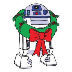 r2-d2 bow wreath svg, star wars christmas svg, star wars clipart, star wars vector, disney christmas svg