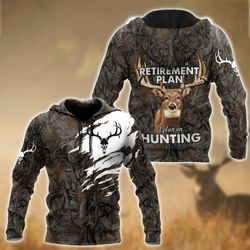 deer hunting 3d all over printed hoodie
