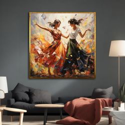 the dance canvas painting, dancing girls poster, home decor, office wall decor