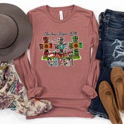 christmas begins with christ shirt , buffalo plaid leopard christmas 2023 t-shirt , christmas 2023 shirt , cute family