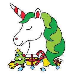 unicorn head svg, christmas svg, unicorn clipart, santa unicorn svg, cute unicorn princess svg, digital download
