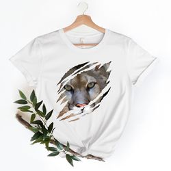 cougar shirt , school spirit team, cougar panther claw marks, tear, torn, ripped, school mascot shirt school sports g