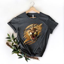cougar shirt , school spirit team, cougar panther claw marks, tear, torn, ripped, school mascot shirt school sports g