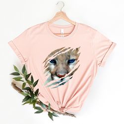 cougar shirt , school spirit team, cougar panther claw marks, tear, torn, ripped, school mascot shirt school sports g