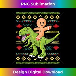 Gingerbread Man Riding T Rex Dinosaur Funny Christmas - Urban Sublimation PNG Design - Crafted for Sublimation Excellence