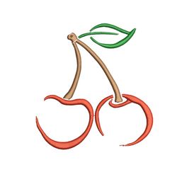 cherry embroidery design. cherry mini. machine embroidery design. cherry silhouette. summer embroidery. filled stitches.