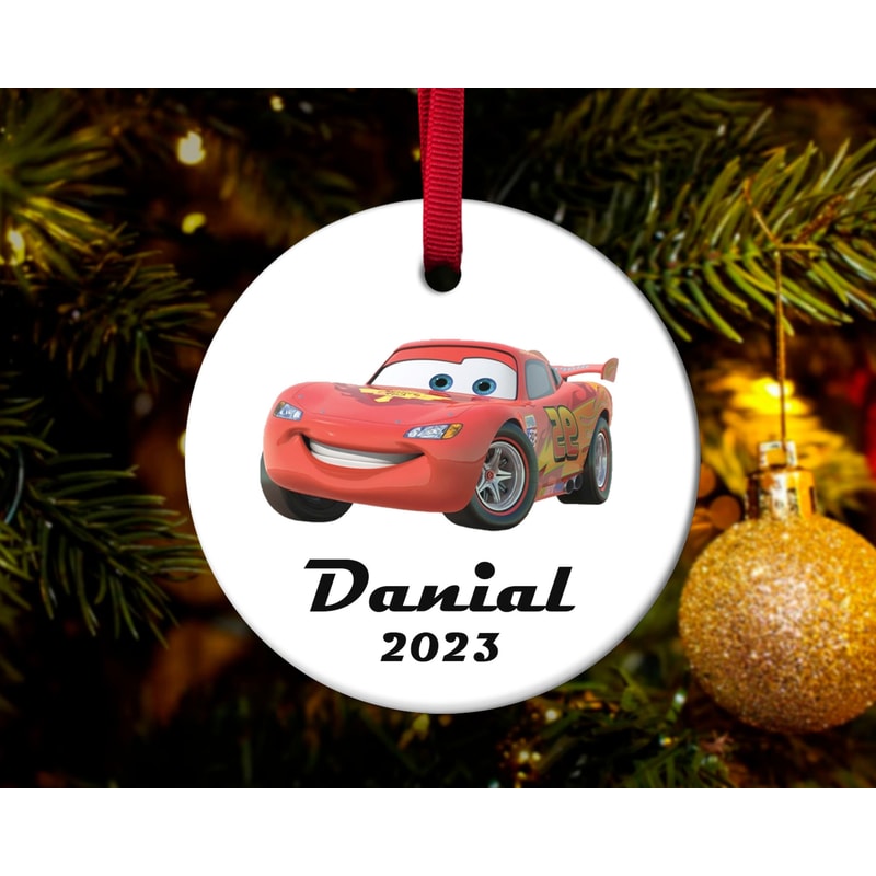Lightening McQueen ornament,Disney Cars ornament,Personalized Name ornament,Gift For Kids, H-28122258 - 1.jpg