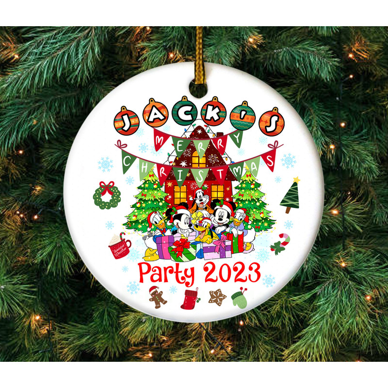 Mickey and Friends Disney Christmas Ornament, Mickey's Very Merry Christmas Party 2023, Gingerbread Disney Family Christmas Tree E1NX14 - 1.jpg