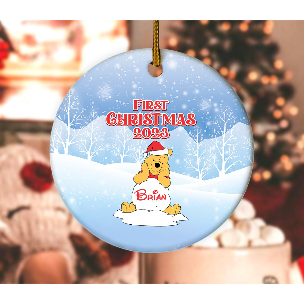 Personalized Baby's First Ornament,Winnie the Pooh Ornament,Pooh Ornament,Piglet Ornament,Xmas Keepsake 2023,Ceramic Ornament HAPK03 - 1.jpg