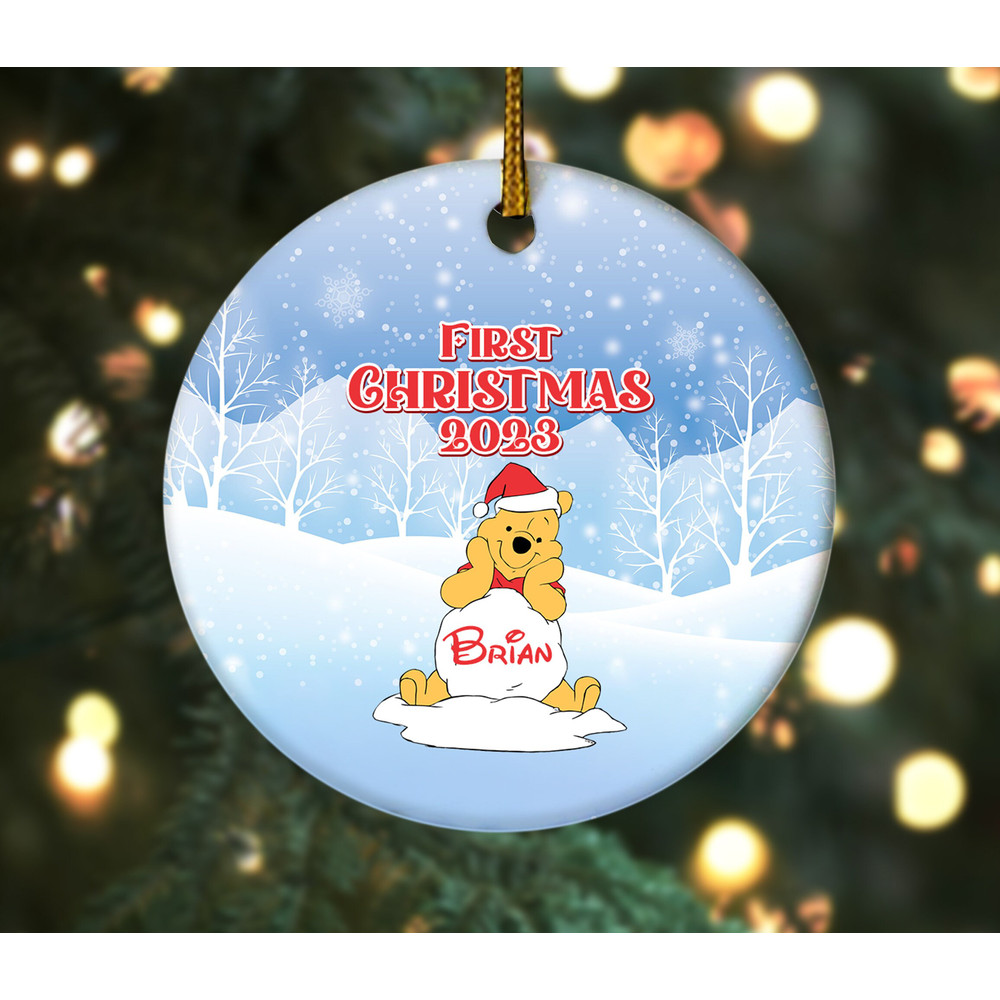 Personalized Baby's First Ornament,Winnie the Pooh Ornament,Pooh Ornament,Piglet Ornament,Xmas Keepsake 2023,Ceramic Ornament HAPK03 - 3.jpg