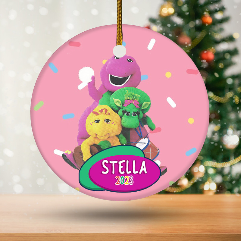Personalized Barney and Friends Christmas 2023 Ornament, Barney Birthday Ornament, Barney Friends, Birthday Barney Matching Family KBSW30 - 2.jpg