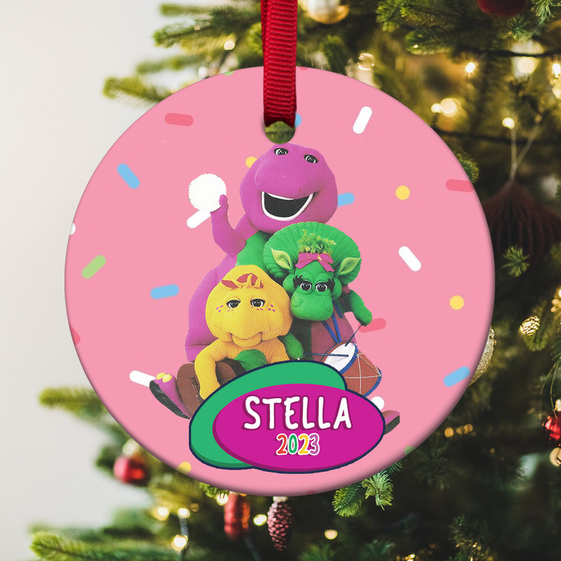 Personalized Barney and Friends Christmas 2023 Ornament, Barney Birthday Ornament, Barney Friends, Birthday Barney Matching Family KBSW30 - 3.jpg