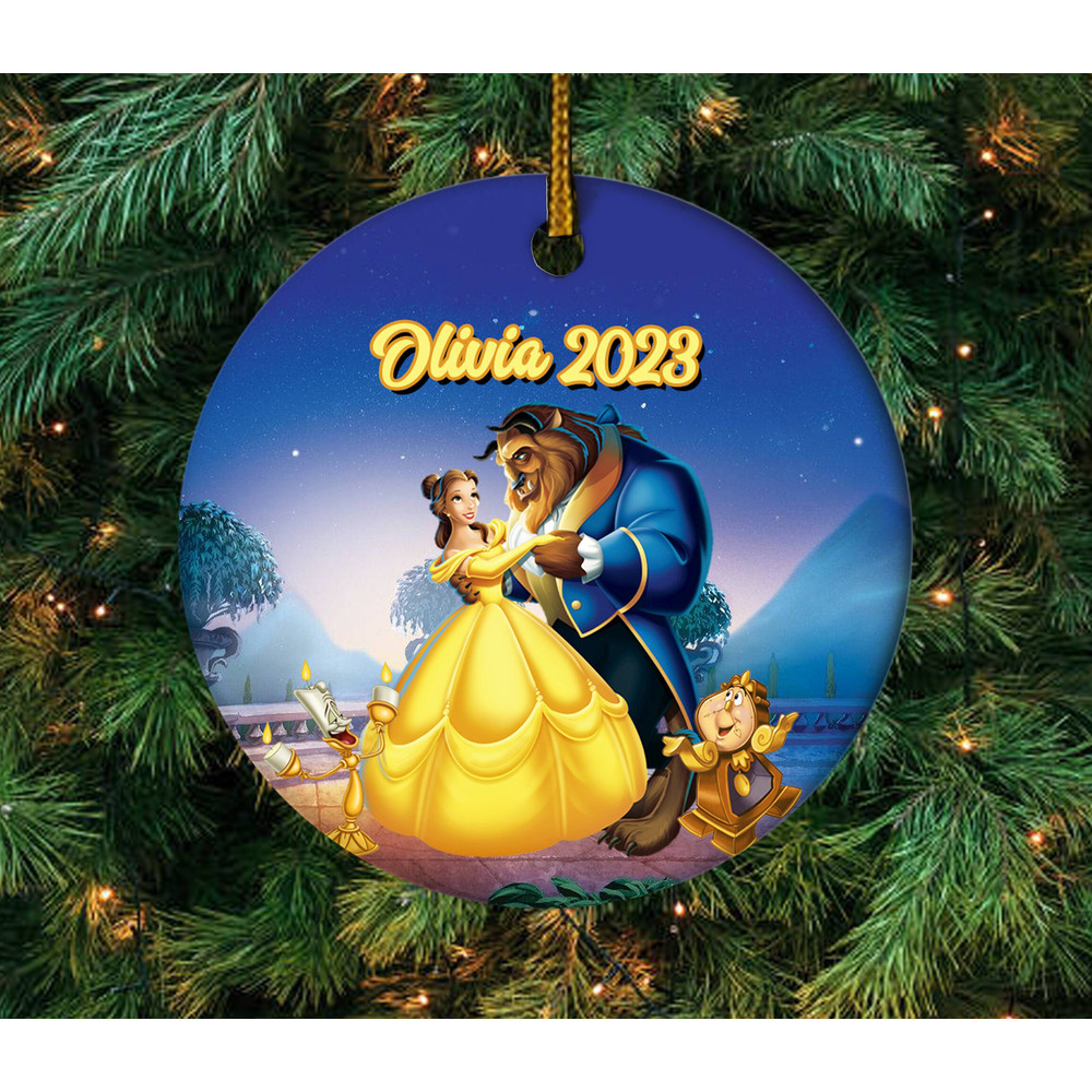 Personalized Beauty And The Beast Ornament, Belle Princess Ornament, Disney Princess Ornament, Girl Christmas Ornament  E1MX39 - 3.jpg