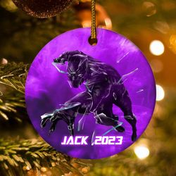 personalized black panther ornament,  black panther christmas