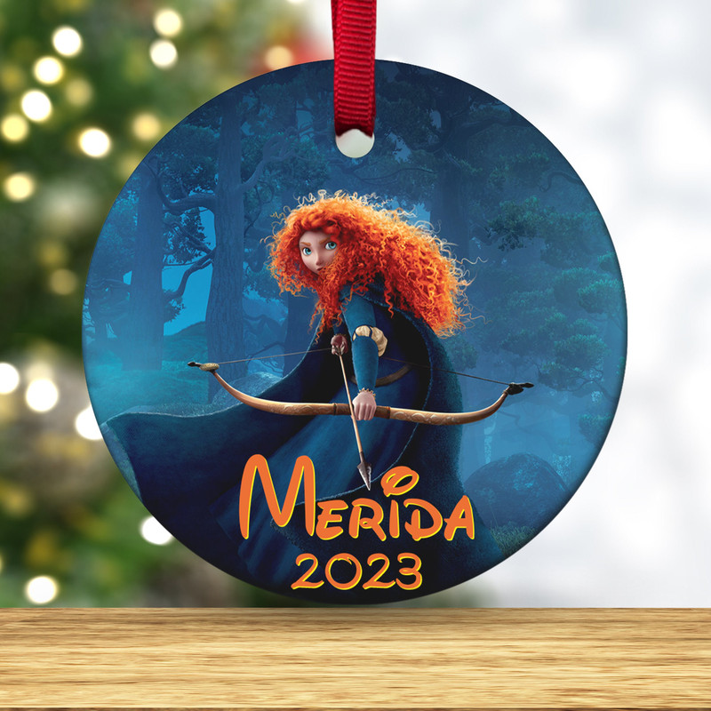 Personalized Brave Christmas Ornament, Merida Brave Ornament, Merida Princess, Disney Brave Princess Ornament, Girl Christmas E1MB35 - 1.jpg