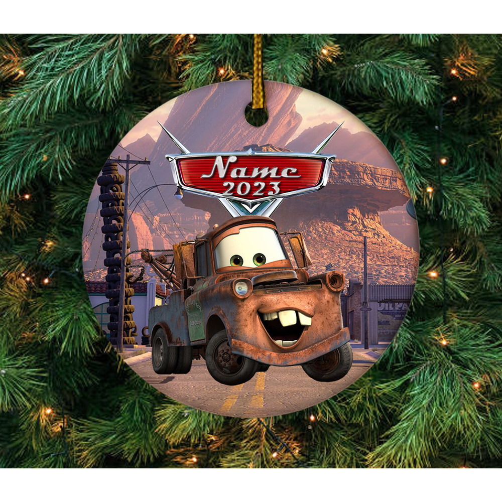 Personalized Cars Ornament, Tow Mater Ornament, Cars Movie Ornament, Baby Christmas Keepsake 2023, Disney Cars Gift, Ceramic Ornament E1LV39 - 1.jpg