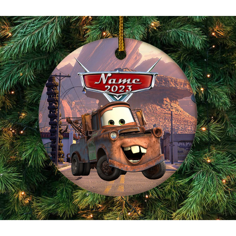 Personalized Cars Ornament, Tow Mater Ornament, Cars Movie Ornament, Baby Christmas Keepsake 2023, Disney Cars Gift, Ceramic Ornament E1LV39 - 1.jpg