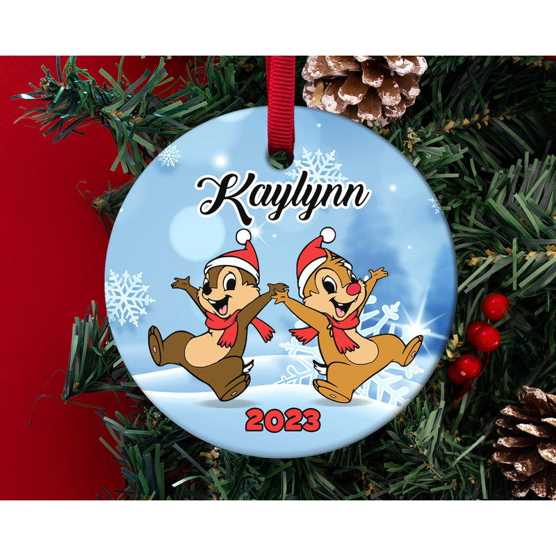 Personalized Chip And Dale Ornament 2023,Chip And Dale Christmas Ornament,Disney Chip N Dale,Kid Christmas Ornament HAPC08 - 1.jpg