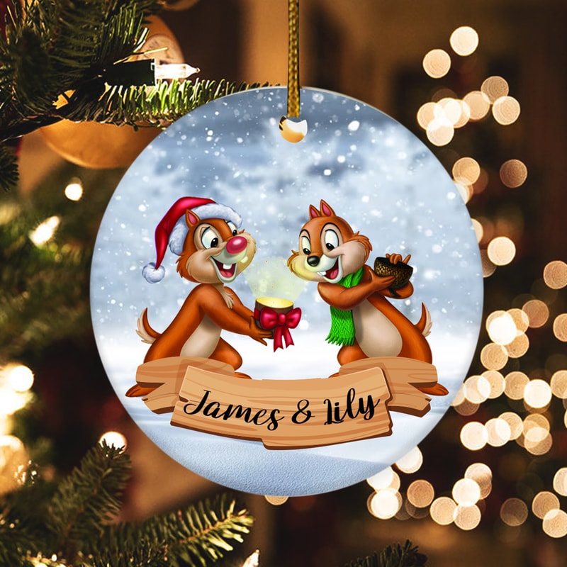 Personalized Chip and Dale OrnamentChip and Dale Christmas OrnamentChristmas Wreath OrnamentsDisney Bestie Ornament E1NX16 - 2.jpg