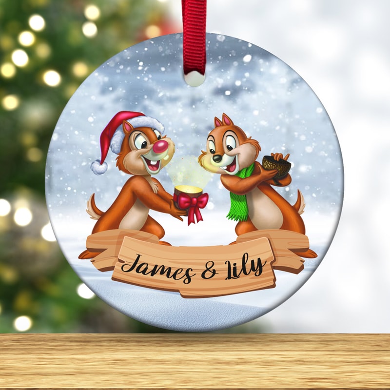 Personalized Chip and Dale OrnamentChip and Dale Christmas OrnamentChristmas Wreath OrnamentsDisney Bestie Ornament E1NX16 - 3.jpg
