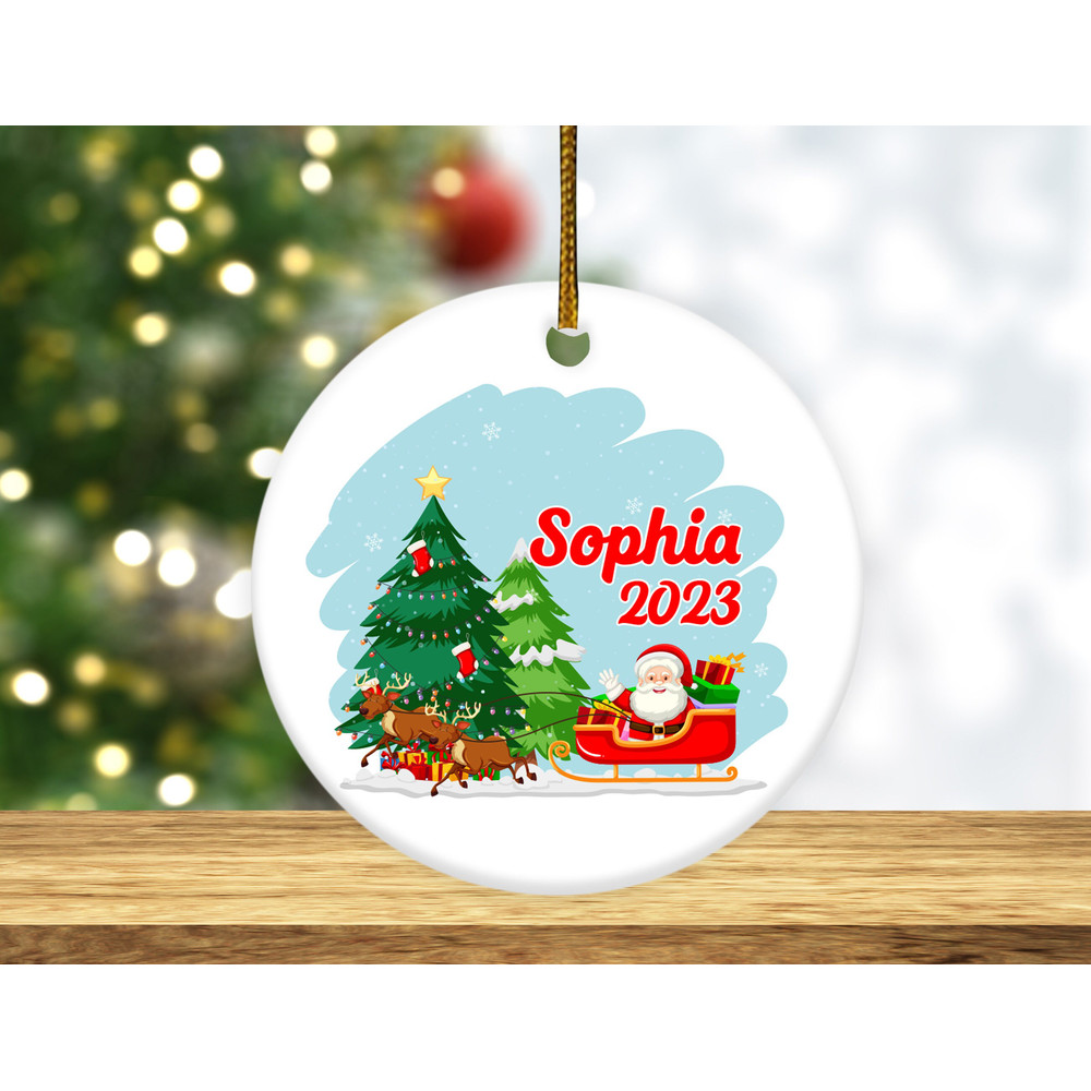 Personalized Christmas Ornament,Christmas Santa and Snowmen,Kids Ornament,Christmas kids Ornament,Christmas Gift HAPS18 - 1.jpg