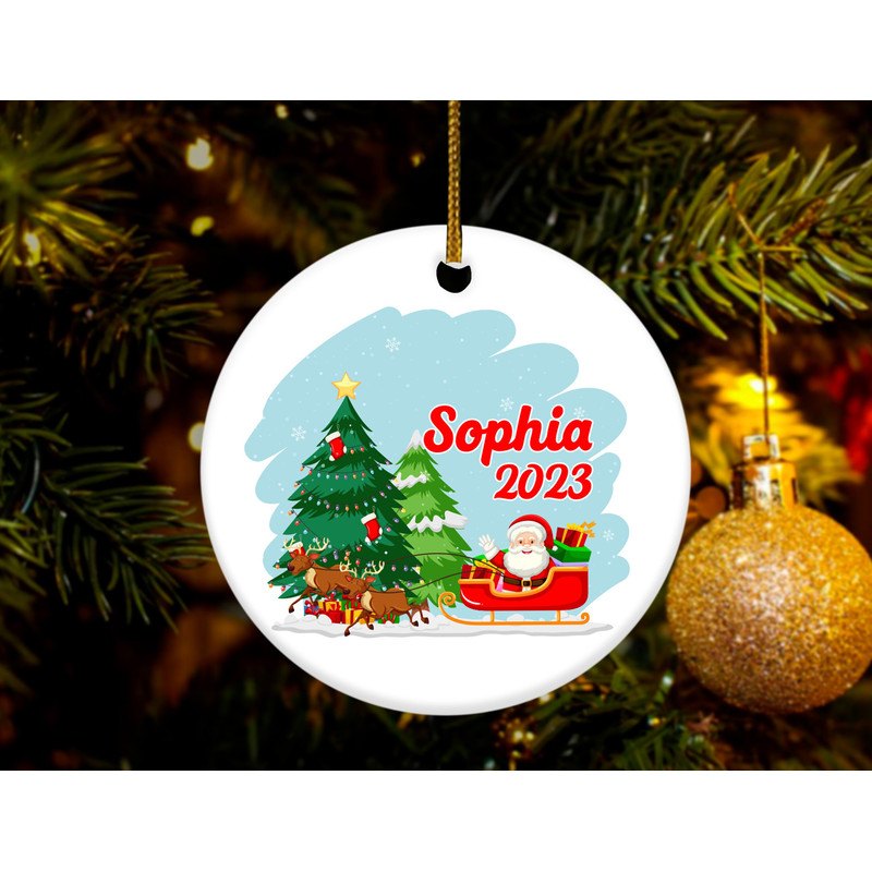 Personalized Christmas Ornament,Christmas Santa and Snowmen,Kids Ornament,Christmas kids Ornament,Christmas Gift HAPS18 - 2.jpg