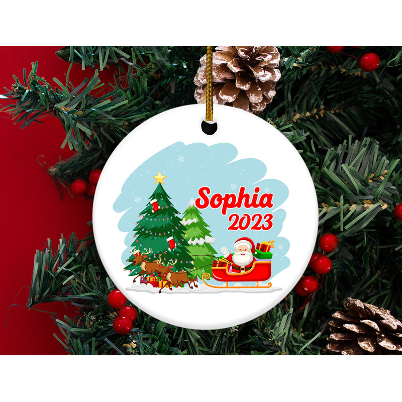 Personalized Christmas Ornament,Christmas Santa and Snowmen,Kids Ornament,Christmas kids Ornament,Christmas Gift HAPS18 - 3.jpg