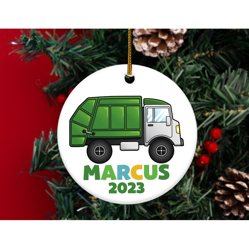 Personalized Christmas Ornaments Garbage Truck,Trash Truck Ornament,Kids Ornaments,Kids Trash Truck Ornament, HAPN06 - 1.jpg