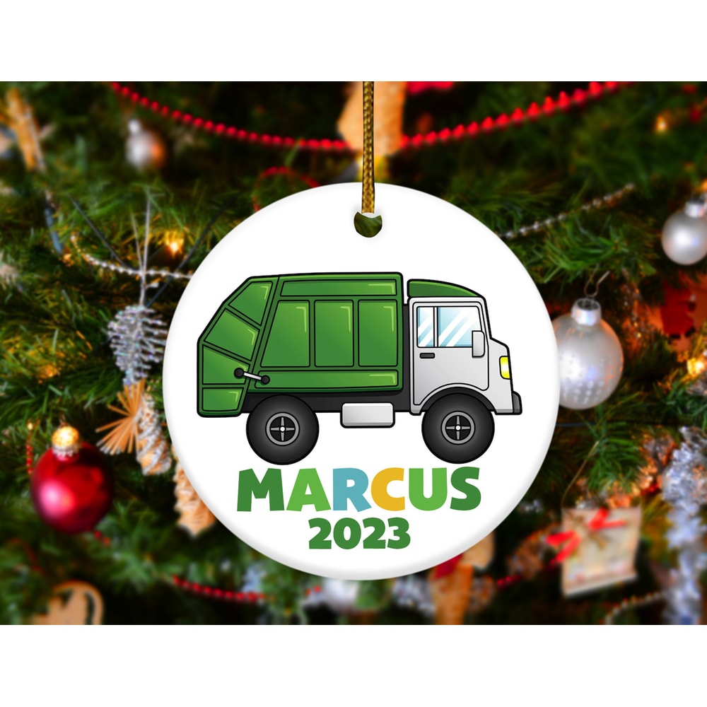 Personalized Christmas Ornaments Garbage Truck,Trash Truck Ornament,Kids Ornaments,Kids Trash Truck Ornament, HAPN06 - 2.jpg