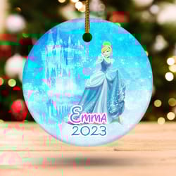 personalized cinderella ornament, cinderella christmas 2023