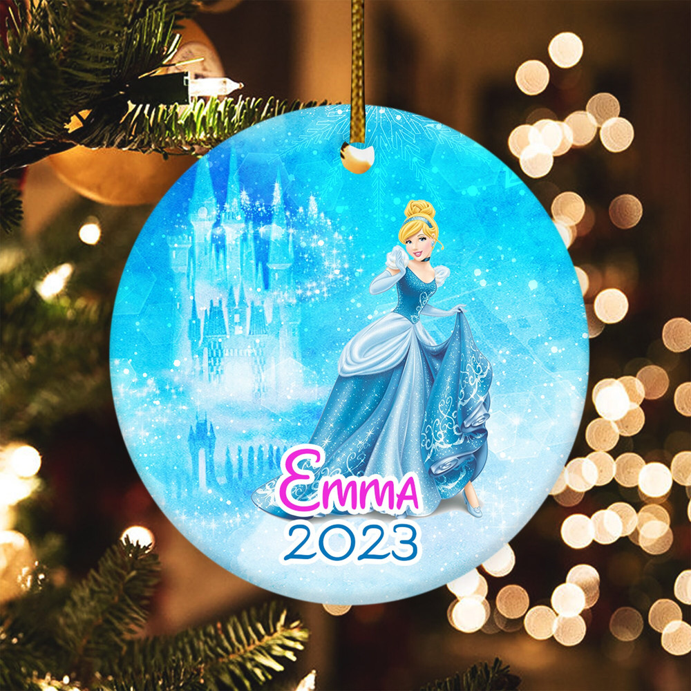 Personalized Cinderella Ornament, Cinderella Christmas 2023, Ella Princess Ornament, Girl Christmas Ornament  E1M320 - 2.jpg