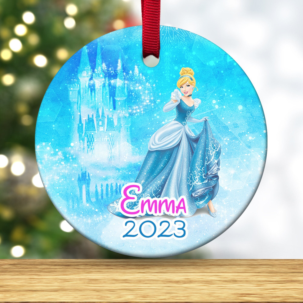 Personalized Cinderella Ornament, Cinderella Christmas 2023, Ella Princess Ornament, Girl Christmas Ornament  E1M320 - 3.jpg