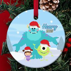 personalized disney monster inc christmas ornament, monster characters ornament