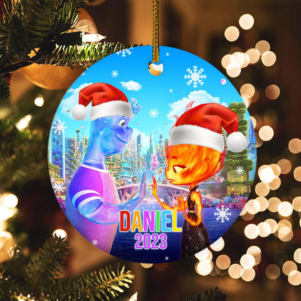 Personalized Elemental Ornament, Elemental Christmas Ornament, Elemental 2023, Disney Elemental, Kids Chrirstmas Ornament  E1MD30 - 1.jpg