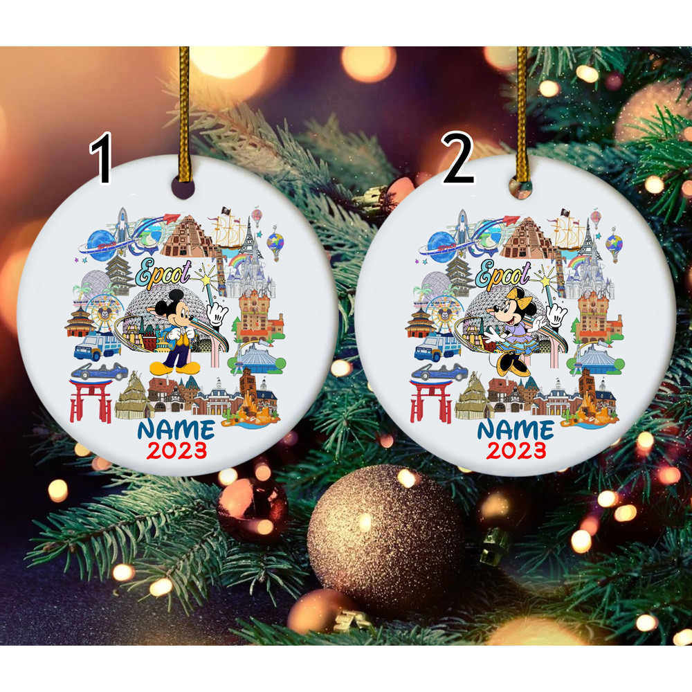 Personalized Epcot Ornament, Mickey Mouse Ornament, Minnie Mouse Ornament, Baby Christmas Gift, Disney World Travel E1LV42 - 1.jpg