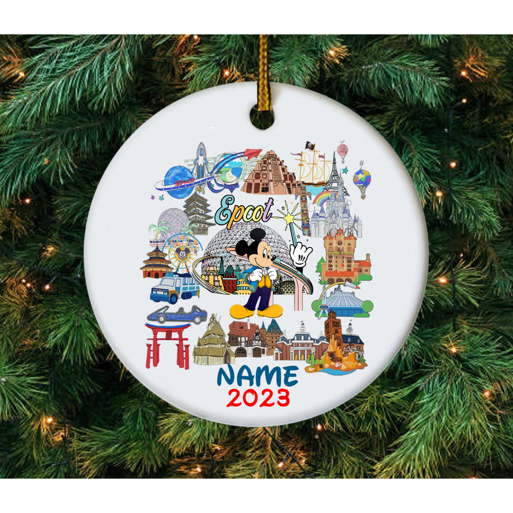 Personalized Epcot Ornament, Mickey Mouse Ornament, Minnie Mouse Ornament, Baby Christmas Gift, Disney World Travel E1LV42 - 2.jpg