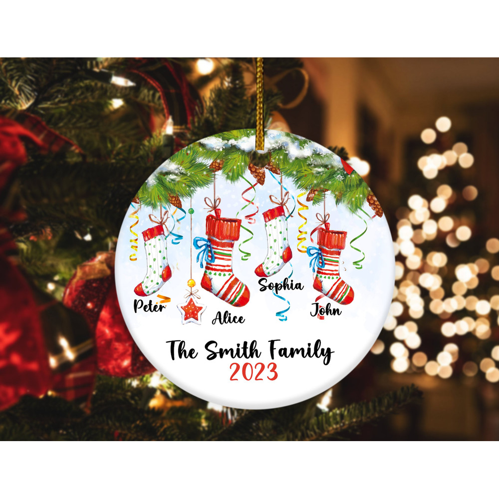 Personalized Family members Ornament,Custom Family Stocking Ornament With Names and Year,New Family Christmas Gift 2023, HAOF08 - 3.jpg