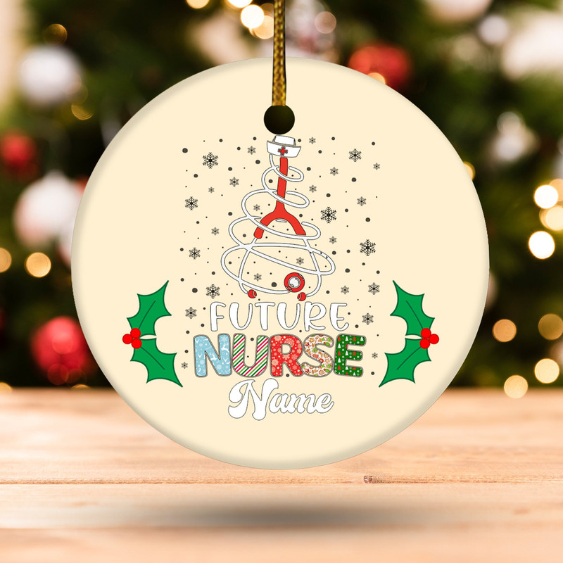 Personalized Future Nurse 2023 Christmas Ornament,Custom Name Nurse Student Family Christmas Gift,Nursing School Graduation Gift HAQ508 - 2.jpg