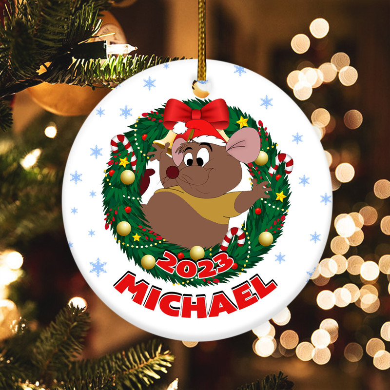 Personalized Gus Gus Christmas Ornament, 2023 Disney Ornament, Disneyland Ornament, Mouse Ornament, Xmas Disney Gifts, Ornament E1MY17 - 1.jpg
